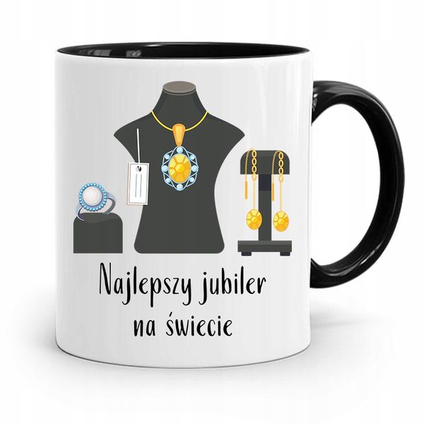 Dla Jubilera Kubek Czarny Najlepszy Na Świecie Z Nadrukiem Ze Zdjęciem zdjęcie 1