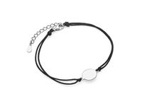 Bransoletka szczęścia celebrytka kółko kółeczko circle coin bawełna srebro 925 Z1667B_B