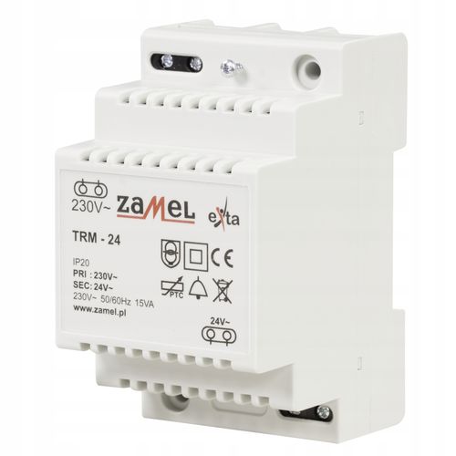 ZAMEL TRANSFORMATOR 230/24V AC 15VA TRM-24 na Arena.pl