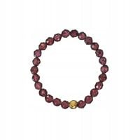 Pierścionek elastyczny granat L 56-59 mm pozłacany