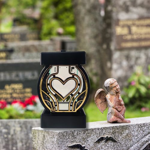 Znicz kapliczka GLAMUR Rattan Mały serce złoty na Arena.pl