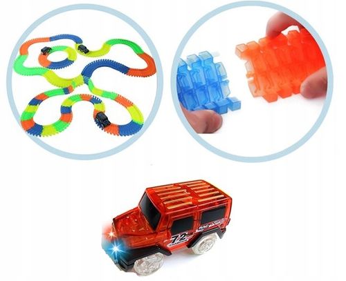 TOR SAMOCHODOWY ŚWIECĄCY 360el + 2 AUTKA MAGIC TRACKS MOST 1808 na Arena.pl