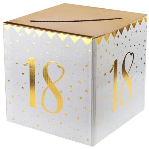 Pudełko na koperty "18 Urodziny", SANTEX, złote metaliczne na Arena.pl