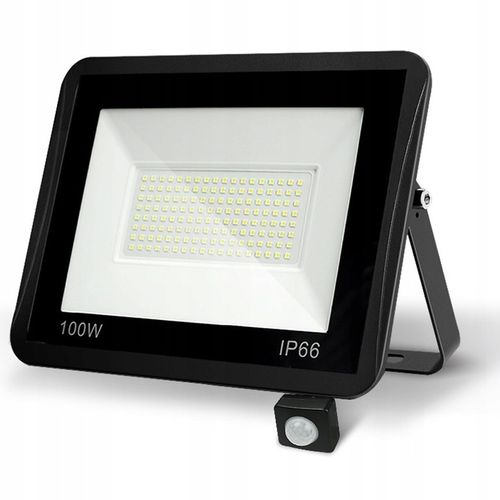 MOCNY HALOGEN LED 100W NAŚWIETLACZ z CZUJNIKIEM RUCHU ZMIERZCHU 9000lm na Arena.pl