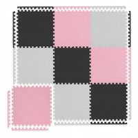 DUŻA MATA PIANKOWA PUZZLE EDUKACYJNE DLA DZIECI GRUBA SKŁADANA 9szt.180x180