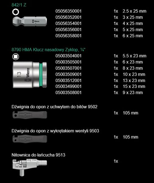 BICYCLE SET 3 A, 40 CZĘŚCI - W05004188001 zdjęcie 4