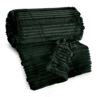 Koc 150x200 NINA c. zielony flanelowy miękki ciepły i puszysty efekt 3D