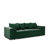 Duża Kanapa Rozkładana Sofa z Funkcją Spania i Pojemnikiem Hilton Zielona