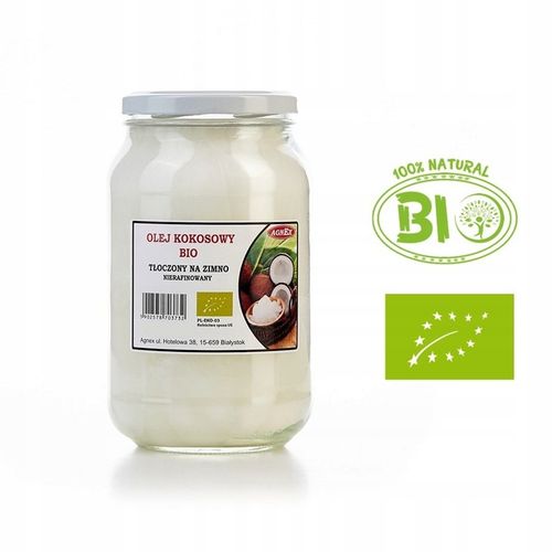Olej Kokosowy Nierafinowany BIO Tłoczony na Zimno Olej roślinny 900ml na Arena.pl