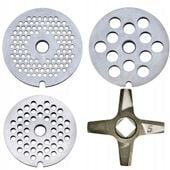 nożyk dwustronny + 3 sitka do maszynek zelmer o komorze mielenia nr 5