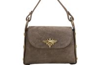 Zamszowa torebka wizytowa - Beżowa