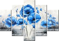 105CM 150CM OBRAZ 5 ELEM NIEBIESKIE MAKI DRUK