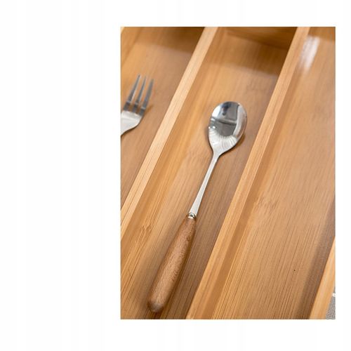 WKŁAD ORGANIZER DO SZUFLADY KUCHENNEJ NA SZTUĆCE BAMBUSOWY PREMIUM XXL 55cm na Arena.pl