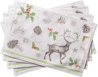 Maison dHermine Podkładki Świąteczne z 100% Bawełny 4szt 33x48 cm