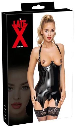 latex koszulka lateksowa bez biustu czarna 2xl regulowane szelki na Arena.pl