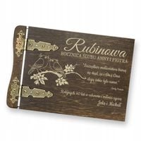 Drewniany album na zdjęcia z GRAWEREM PREZENT na 40 rocznicę ŚLUBU