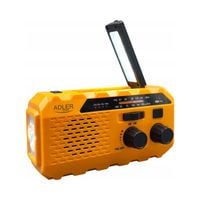Radio przenosne solarne korbka z latarką akumulator alarm dynamo powerbank