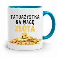 Dla Tatuażystki Tatuażysty Kubek Błękitny Prezent Z Nadrukiem Ze Zdjęciem