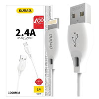 dudao przewód kabel usb / lightning 2.4a 1m biały (l4l 1m white)