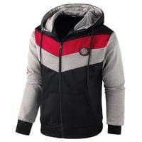 Męska Bluza Sportowa z Kapturem na Zamek Szara L Oddychająca Treningowa