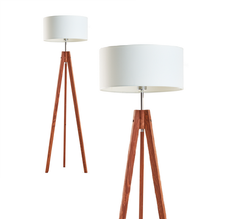 Popielata lampa podłogowa HAITI E27 na Arena.pl