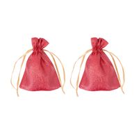 Torebki Dekoracyjne Błyszczące Zestaw 2 szt. Czerwone