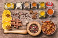 FOTOTAPETA kuchenna PRZYPRAWY POMARAŃCZE 200x130