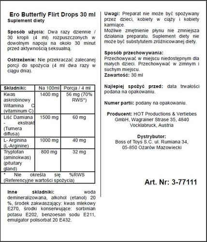 Supl.diety-Ero Butterfly Flirt Drops 30 Ml na Arena.pl