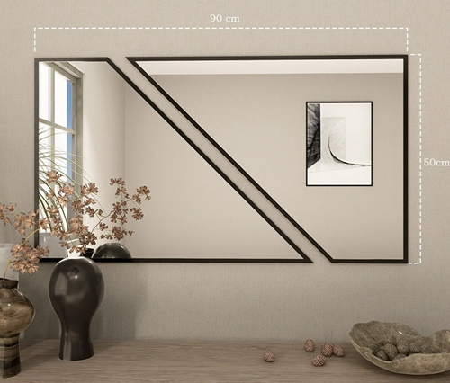 Lustro ścienne loftowe 50x90cm - czarna rama na Arena.pl