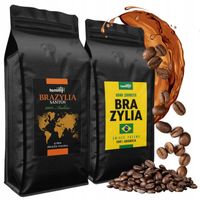 Kawa ziarnista 2x1kg Brazylia Santos i Crema 100% Arabica Świeżo palona