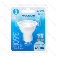 Żarówki LED GU10 4,9W 6500K COB blister mocne światło do biura