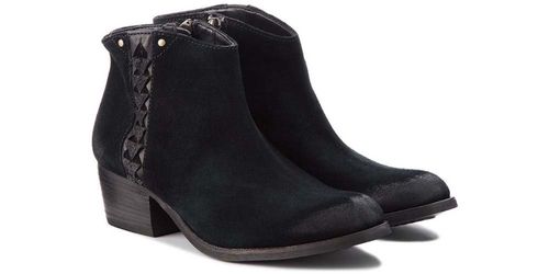 Clarks Botki damskie - Maypearl Fawn na słupku - rozmiar 36 - czarny zamsz na Arena.pl