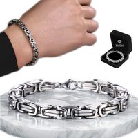 GRUBA BRANSOLETKA Srebrna Męska Bransoleta KRÓLEWSKI Bizantyjski + GRATIS