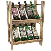 Stojak na wino regał 8 butelek opalany sosnowy leżak na butelki 60x42