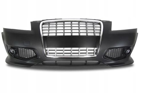 ZDERZAK PRZEDNI Do AUDI A3 8P, 8PA Od 2005 Do 2008 BLACK CHROM BEZ PDC, SRA na Arena.pl