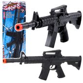 Karabin Zabawkowy Mechaniczny Dźwięk Strzałów Czarny 32cm