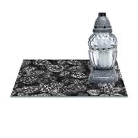 SZKLANA PODSTAWKA POD ZNICZE 40x30cm Liście 29b