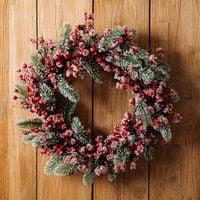 Wieniec świąteczna dekoracja stroik ozdoba FARILA czerwony 50 cm HOMLA