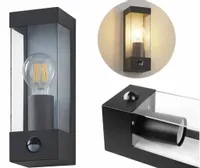 KINKIET OGRODOWY ZEWNETRZNY ELEWACYJNY LAMPA Z CZUJNIKIEM1XE27 IP44 CLEAR