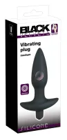 black velvets plug z wibracją i uchwyt średni 15cm czarny silikon