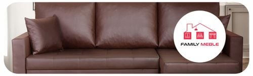 Narożnik rozkładany z funkcją spania ekoskóra Varius rogówka Family Meble na Arena.pl