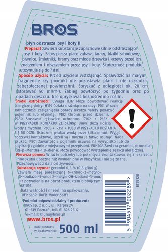 bros - płyn odstrasza psy i koty 500ml na Arena.pl