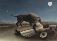 Plakat 18x13cm  The Sleeping Gypsy, Rousseau Vintage do Salonu