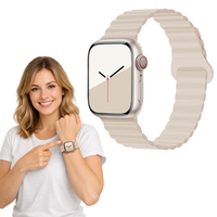 Pasek magnetyczny do Apple Watch 42mm 44mm 45mm 49mm beżowy bransoleta