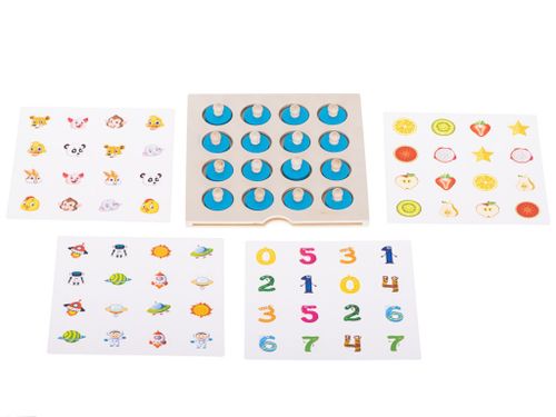 Puzzle drewniane gra planszowa memory + 4 karty na Arena.pl