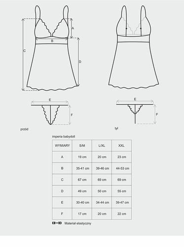 bielizna imperia babydoll i stringi  s/m na Arena.pl
