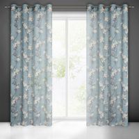 Zasłona gotowa na przelotkach LUNA 140x250 szara róż kwiaty magnolie