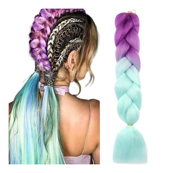 Syntetyczne włosy kolorowe 120 cm gęste ombre WLS51 zdjęcie 1