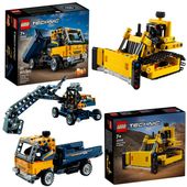LEGO Technic SAMOCHODY 42147 Wywrotka / koparka + 42163 Buldożer TECHNICS