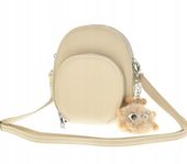 Maria C. torebka rowerówka portfel etui na telefon z brelokiem beżowy MC755